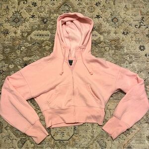 WILD FABLE cropped hoodie pink zip up